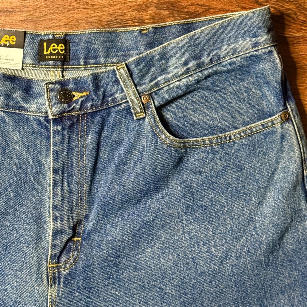 Lee Relaxed Fit Jeans Mens 38x28 Medium Stone Straight‎ Leg 102055551 Denim